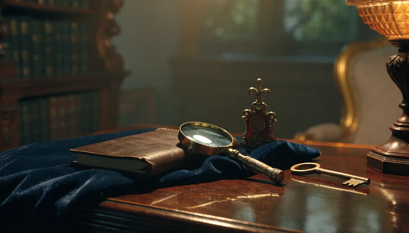Vintage detective scene on a desk suggesting a Yggdrasil slots availability investigation in the UK.